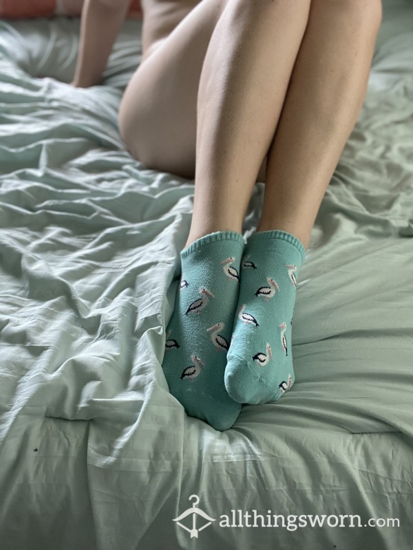 Teal Pelican Socks