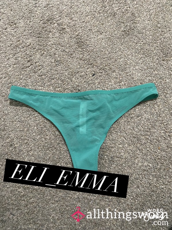 Teal Thong-Worn For 24 Hours+ Masturbation Play Size Medium