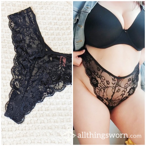 Tempting Black Lace Tanga