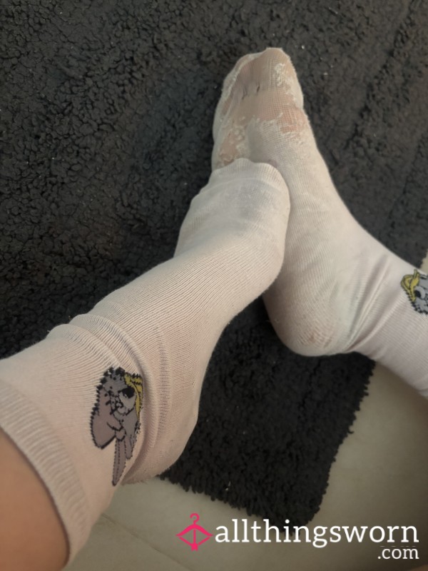 Terribly Worn Daisy Duck Socks