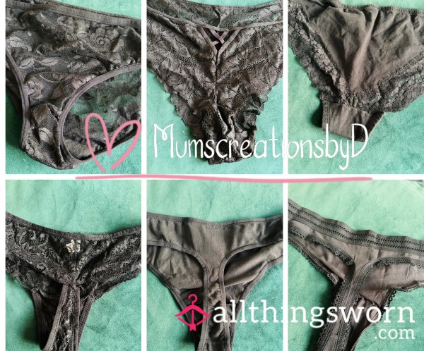 The Black Hotties .. Pick Your Flavour Be It Lace Or Cotton .. Full Back Or Thong .. These Will Show Up My Kitties Fun