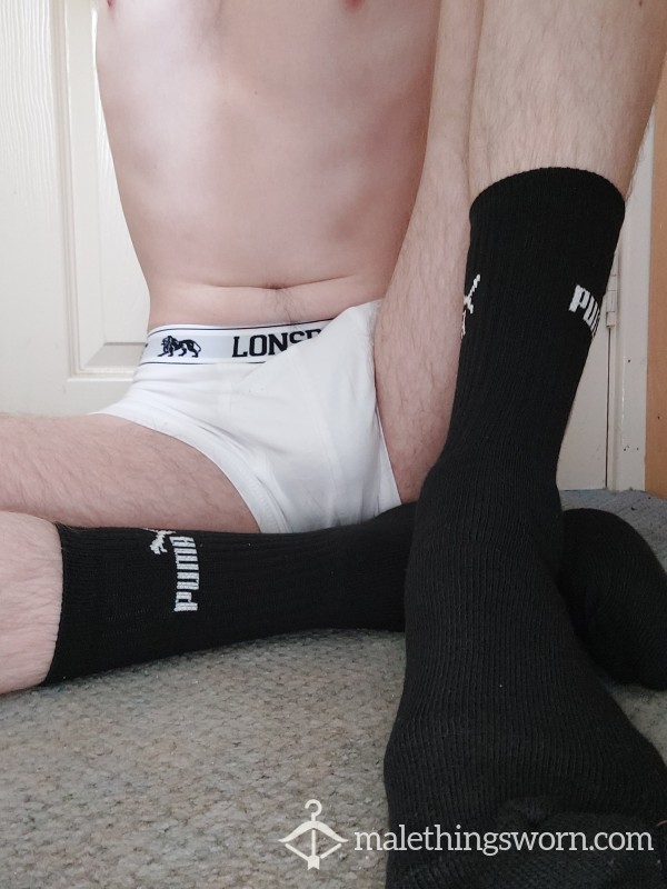 Thick Black Puma Sport Socks