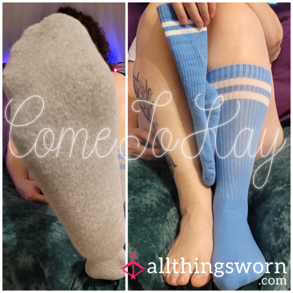 🧦Thick Cotton Crew / Mid Calf Socks - Grey Or Blue 🧦