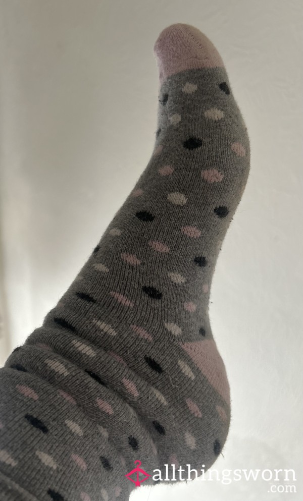 Thick Grey Sweaty Socks