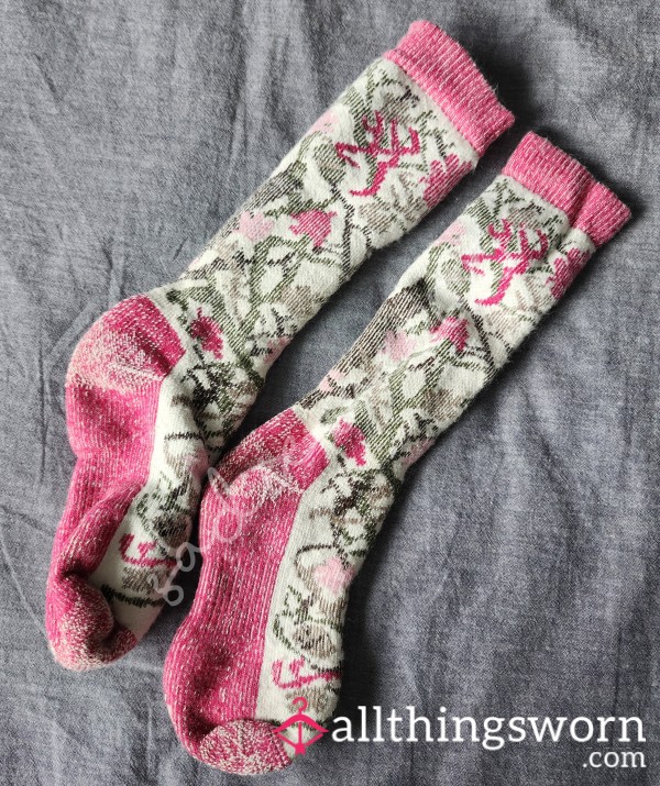 Thick Pink Camo Socks