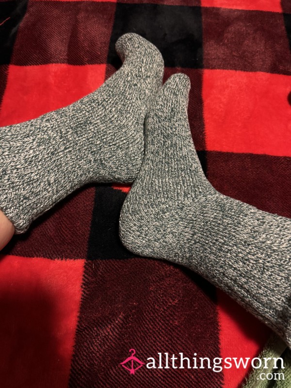 Thick Warm Blue Winter Socks