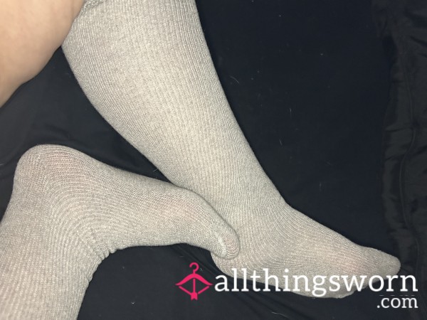 Thigh High Grey Socks