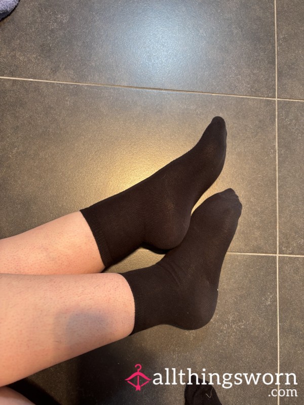 Thin Black High Ankle Socks