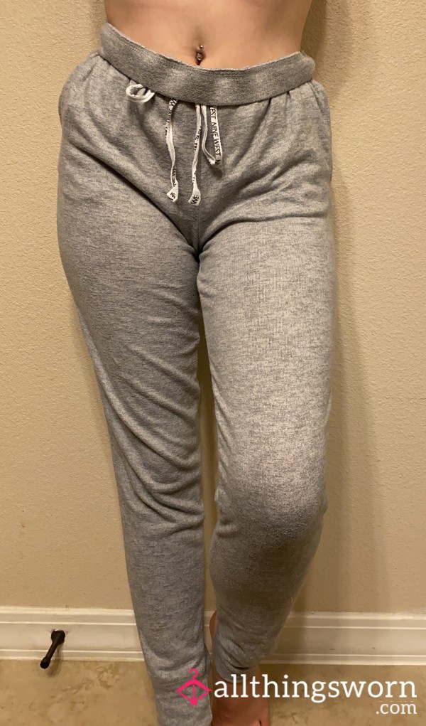 Thin Grey Joggers/Pajama Pants W/Pockets