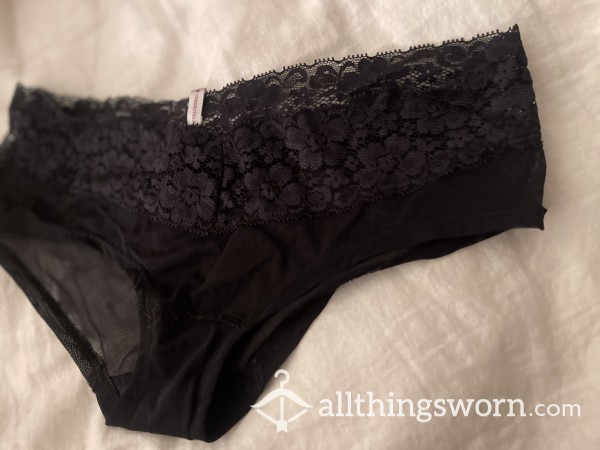 Thin Tiny Lacy Black Panties