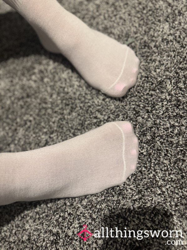 Thin White Crew Socks