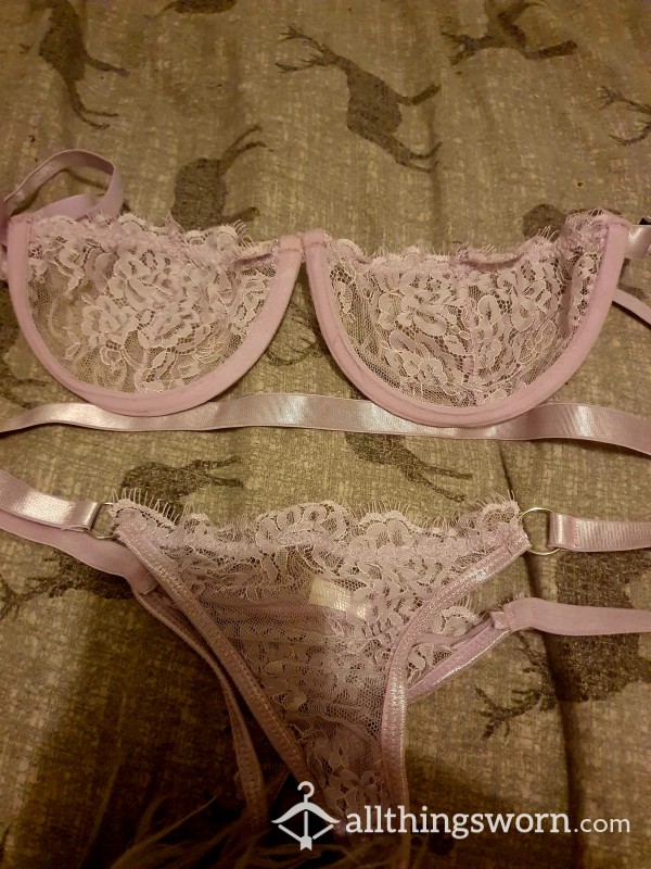 Thong And Bra Lace Set