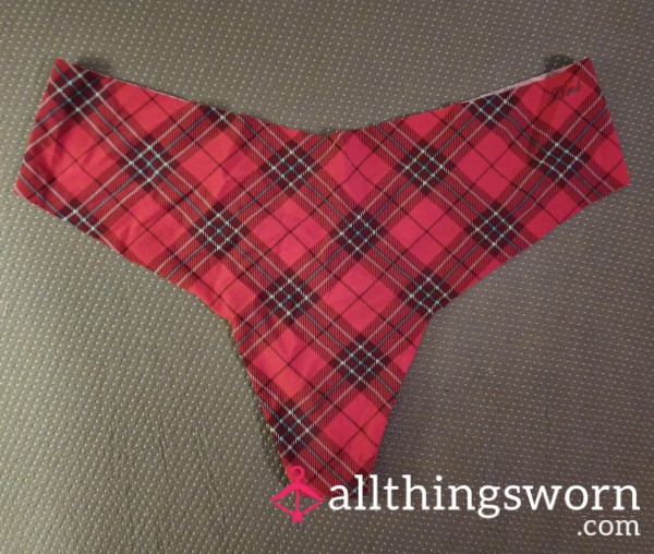 Thong Plaid Panties- They Match My Naughty School Girl Skirt!!