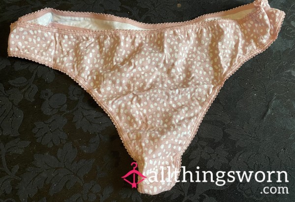 Thong - White Fleck On Salmon Base Colour