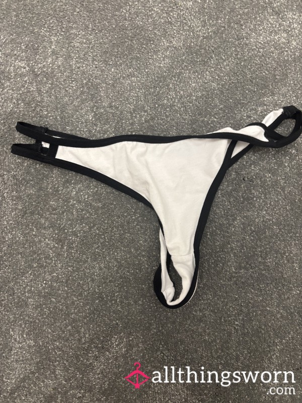 White Cotton Thong