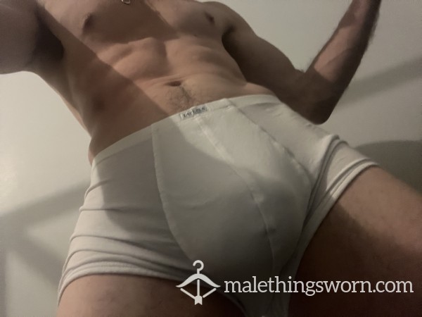 SOLD**Three Day Worn White Briefs- Filled With Musk - Included Shipping