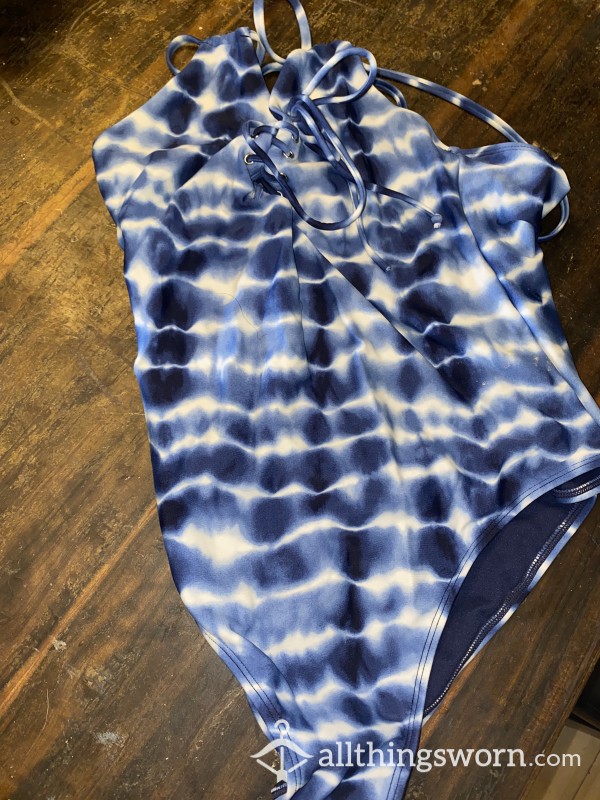 Tie Dye Blue One Piece Swimsuit 🩱