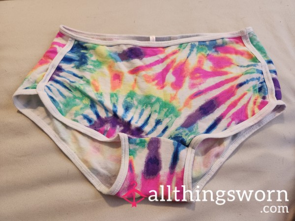 Tie Dye Panties White And Bright Colors Comes With 24 Hour Wear