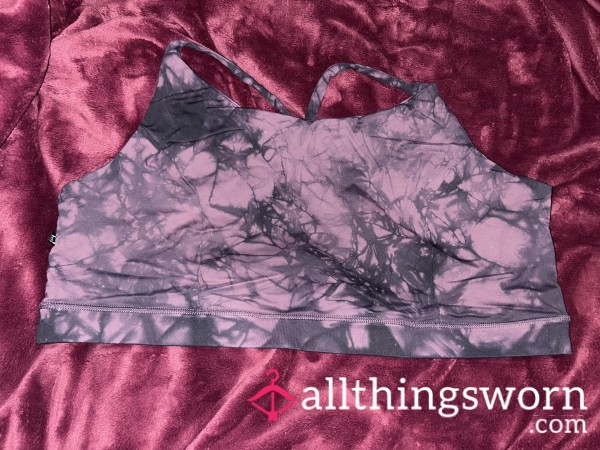 ~TIE DYE PURPLE & BLACK RACERBACK SPORT BRA~