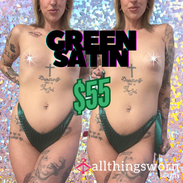 SOLD 💥 Tie Side, Satin Panty - 💚