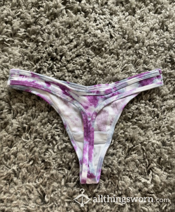 TieDye Purple/Blue/White Creamy Thong💜