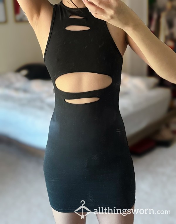 Tight Black Ripped Dress