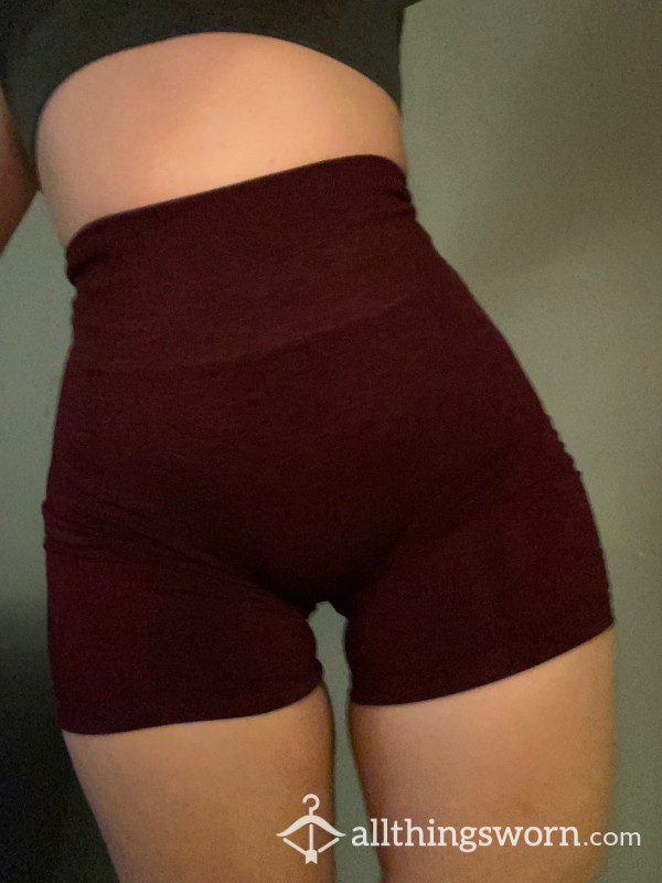 Tight, Dark Red Gym Shorts❤️