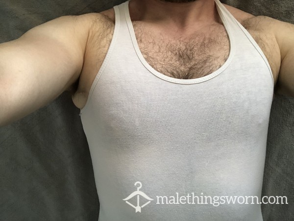 Tight White Vest With C*m