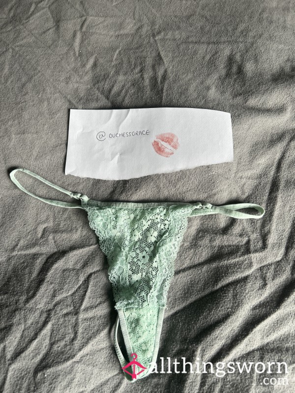 Tiny Green Lace G-string