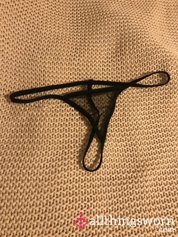 Tiny Mesh Black Thong