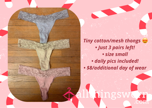 Tiny Mesh/cotton Thongs 💜