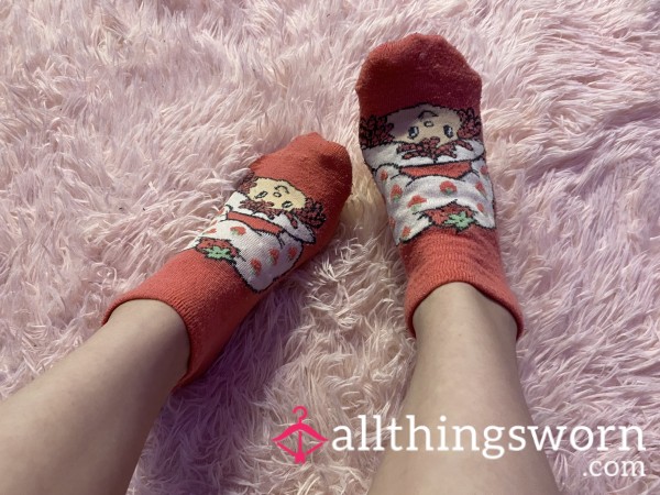 Tiny Pink Strawberry Shortcake Socks