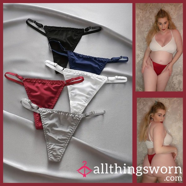 Tiny Silk Thongs With Cotton Gusset