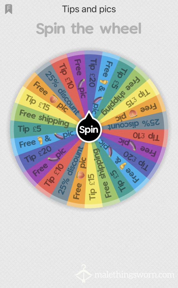 Tips Or Pics Wheel 🎟£1🎟