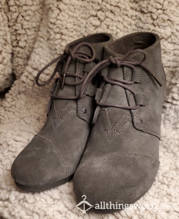 Toms Kala Wedge Bootie - Grey - Size 9