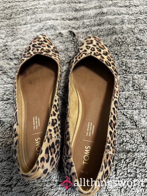 Toms-Leopard Print Ballet Flats