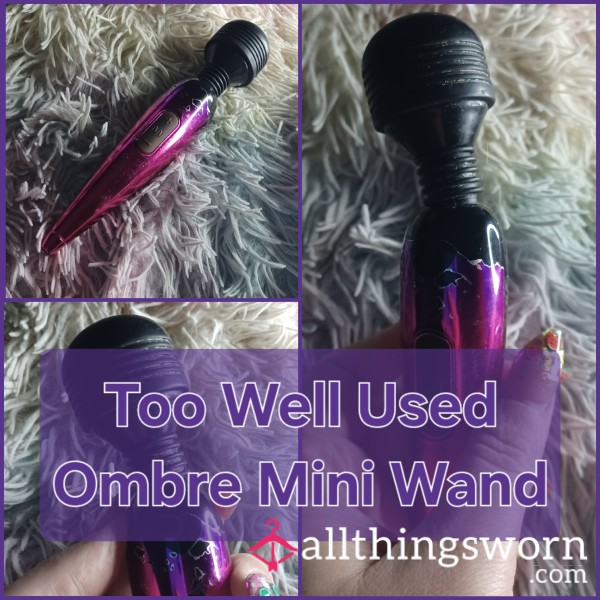 Too Well Used [Almost Broken!] Ombre Mini Wand Vibrator - INTRODUCTORY PRICE