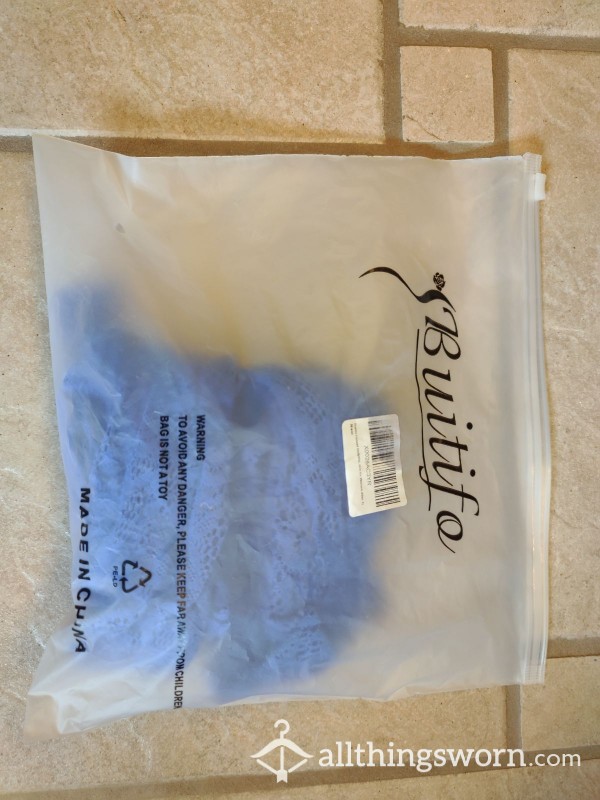 Torn Body  Suit  Put Back In The Bag To Keep The Smell Of S** And C*m.   Has Been Sealed Up For Almost A Month Waiting For The Right Person To Come Along And Buy It Is Blue