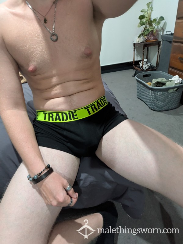 TRADIE TRUNKS !! Worn By Hung Fit Aussie Bloke