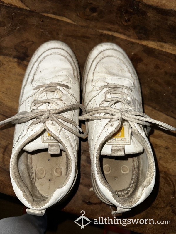 Trainers No Soles Worn Up On A  Mountain Walk