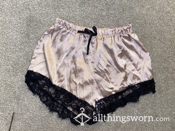 Trampy Little Satin Frilly Shorts