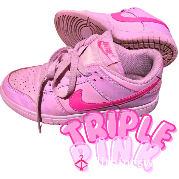 Small US Size 5 - Triple Pink Nike Dunks!