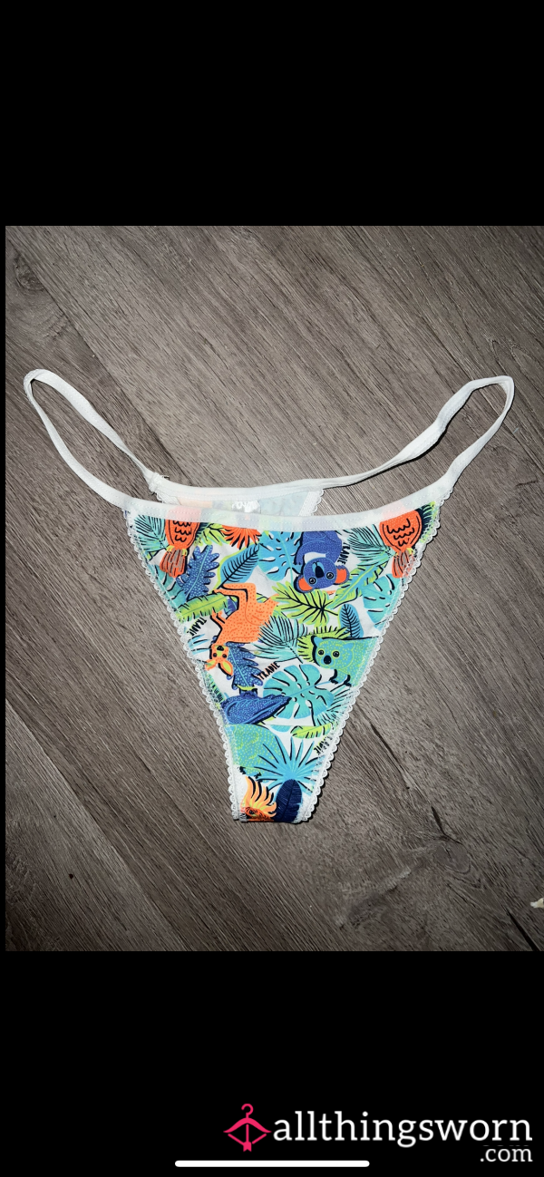 Tropical Print Thong