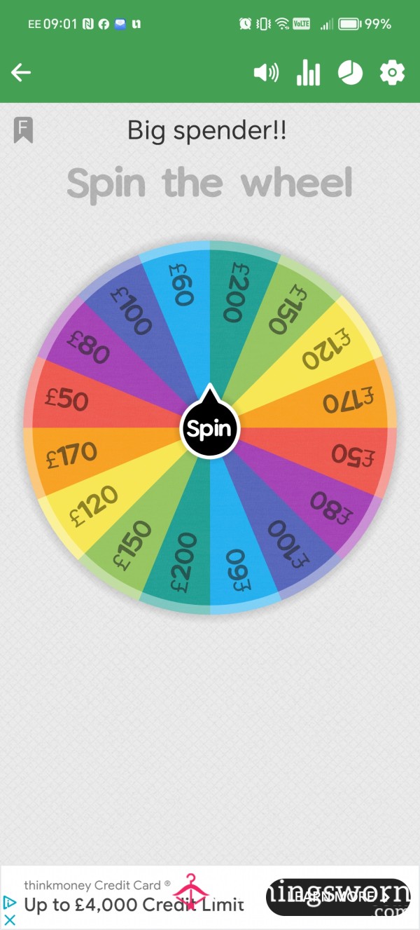 True Findom Large Money Gamble Spin The Wheel Game