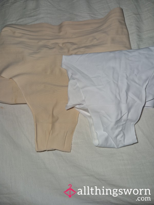 Two Mature Woman Panties White/nude