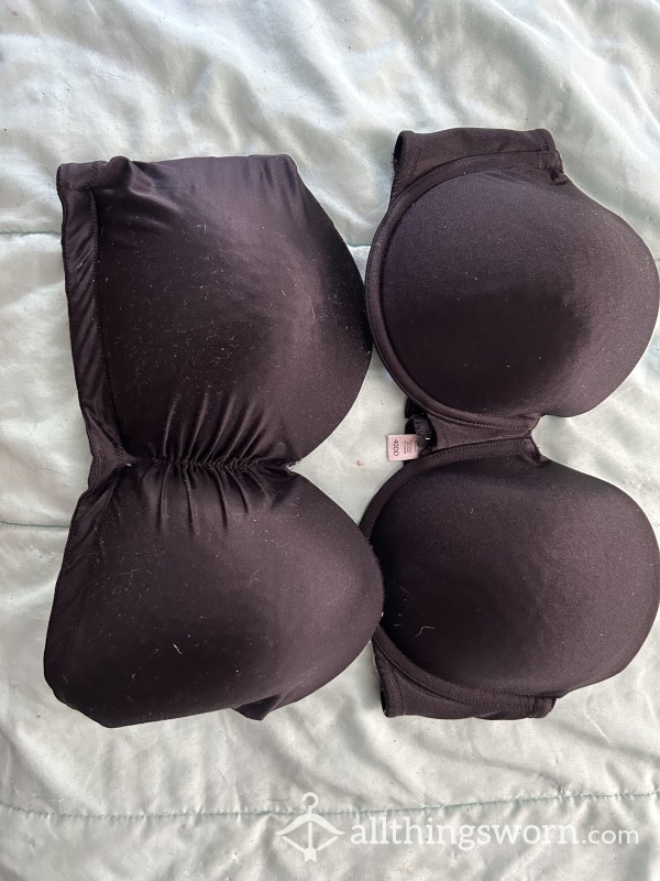 Two Strapless Black Bras