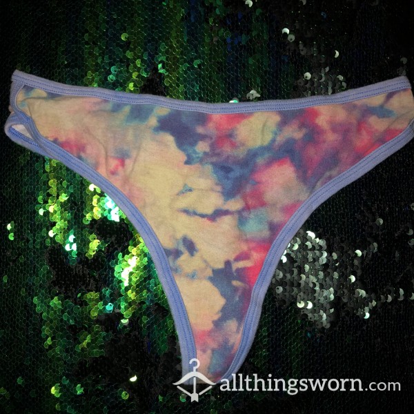 Tye Dye Blue Lined Victoria’s Secret Thong💕