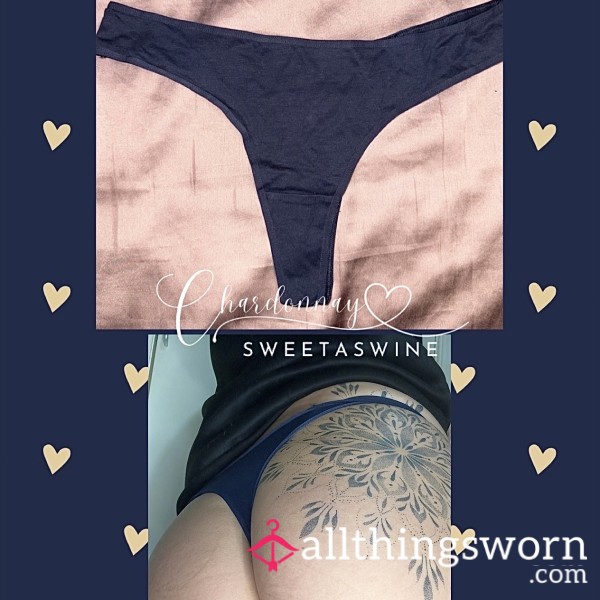 🍷UK L|🍑Navy Blue Cotton Thong💙