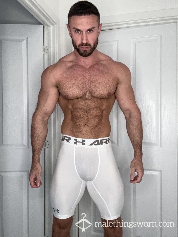 Under Arm White Shorts - Medium - Gym Worn