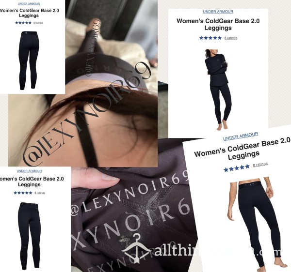 Under Armor Cold Gear Base 2.0 Black Monogram/Logo Leggings